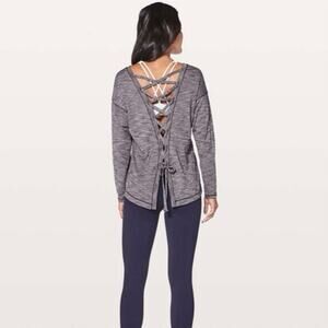 Lululemon Laced With Intent Long Sleeve in Heathered Black Grape Size 4